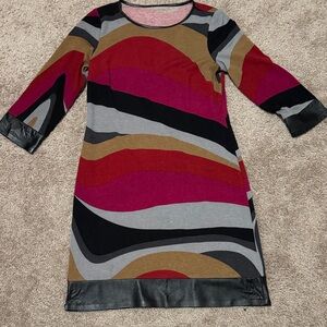 Multicolor Abstract Pattern Dress
